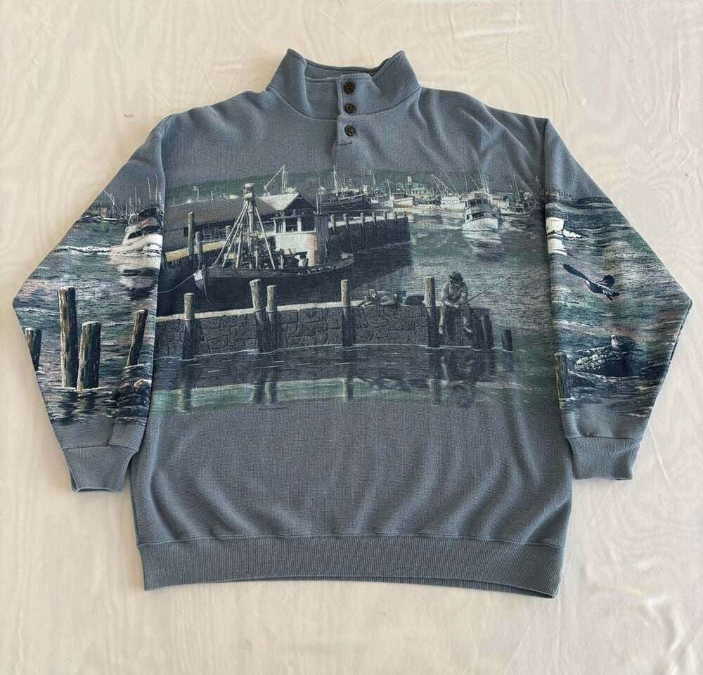 Art Unlimited Sportswear Fishing Boat Size M All Over Print Sweatshirt